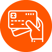 Icono de mano y tarjetas